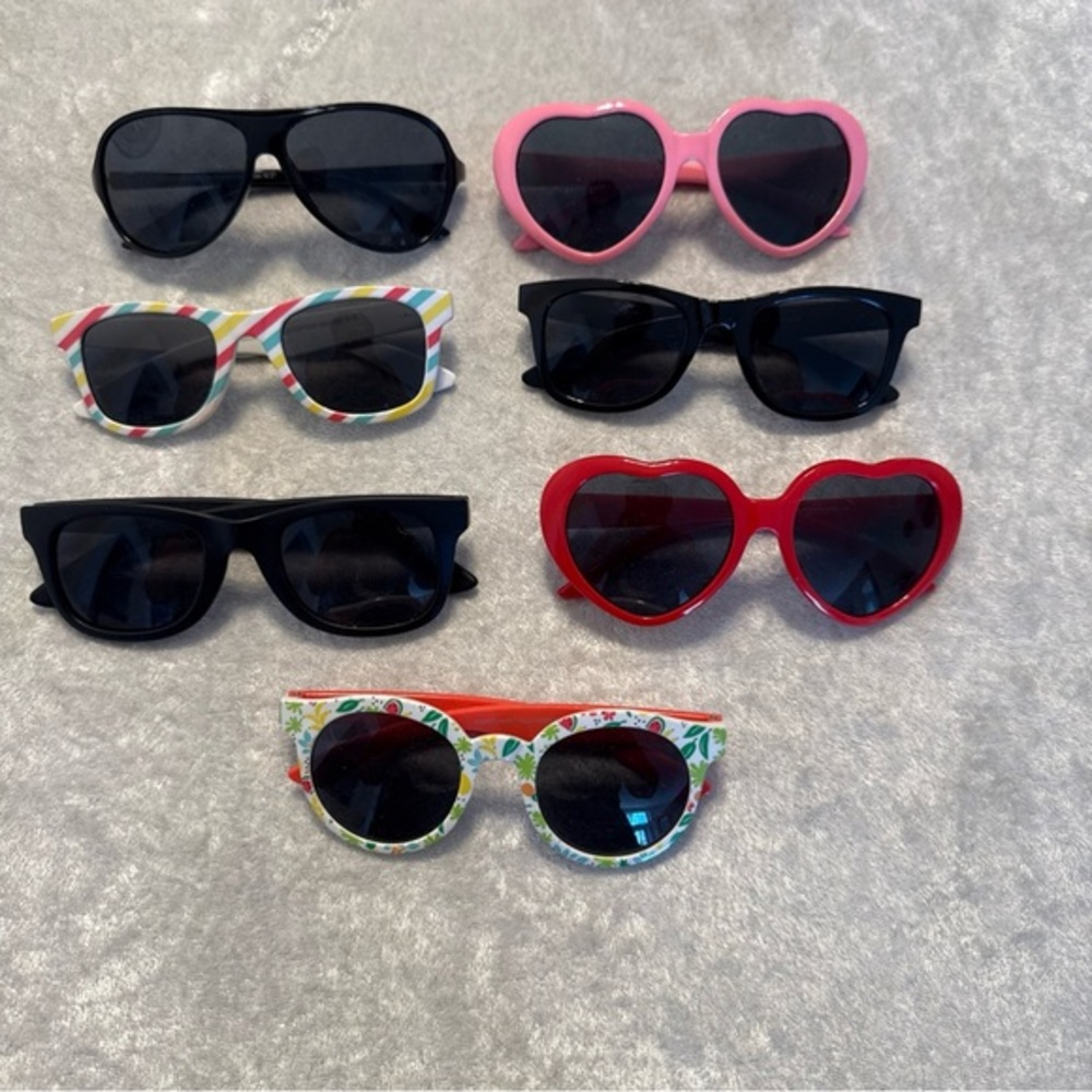 Kids' Fun Sunglasses Set - Black, Pink, Red, Multicolor